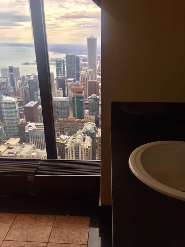 The Perfect 3-Day Itinerary in Chicago-view from women's bathroom at 360 Chicago