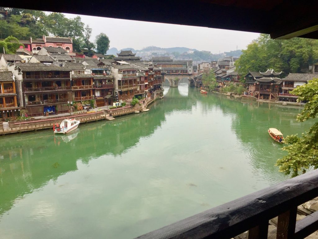 view from hotel in Fenghuang, China