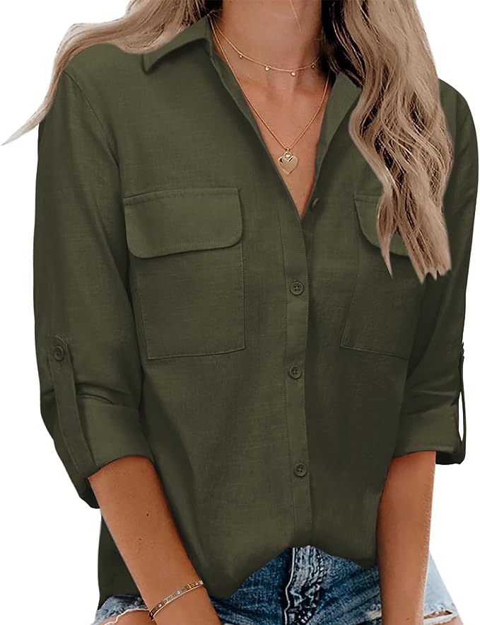 Women's Button Down Shirt-Safari Outfits
