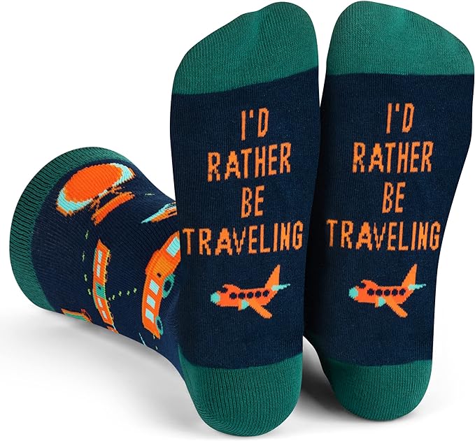I'd Rather Be Traveling Socks for Men and Women-The Best Gift For Travelers