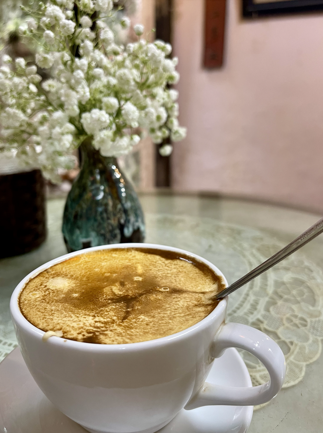 egg coffee at Café Pho Co., Hanoi, Vietnam-10-day Vietnam itinerary